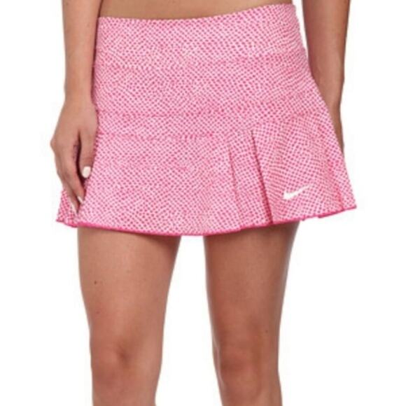 Nike Dri-Fit Pink Printed Pleated Tennis Skirt - Picture 1 of 9